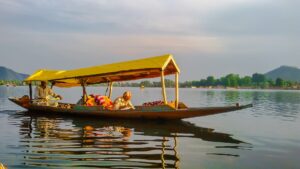 dal lake with sunset 